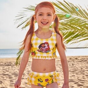 Disney Yellow Checkered Kids Swim Set